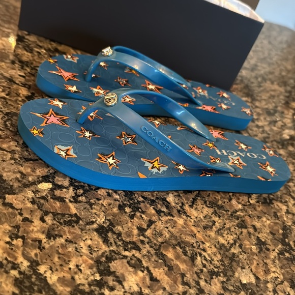 Coach Abbigal Star Rubber flip flops NIB 8 - Picture 4 of 8